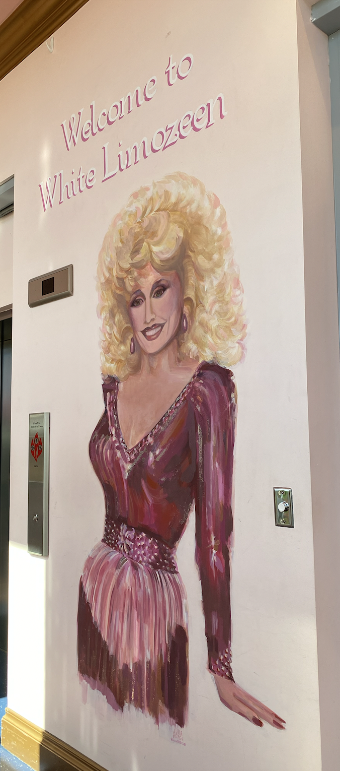 painting of Dolly Parton at White Limozeen